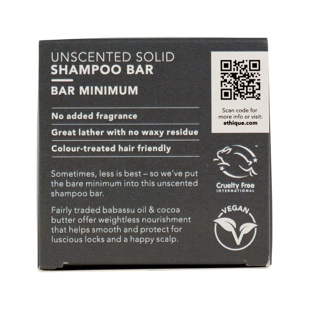 Ethique Bar Shampoo Solid Bar Minimum (Gently Cleanses Sensitive Scalps) Unscented 110g