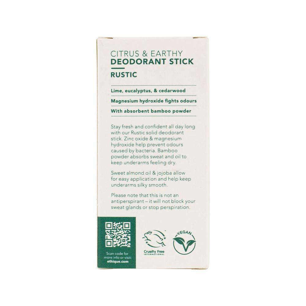 Ethique Deodorant Stick Citrus & Earthy Rustic Lime Eucalyptus & Cedarwood 70g