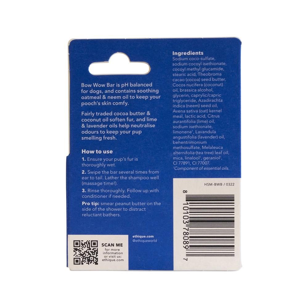 Ethique Dog Bar Shampoo Solid Bow Wow Bar 15g