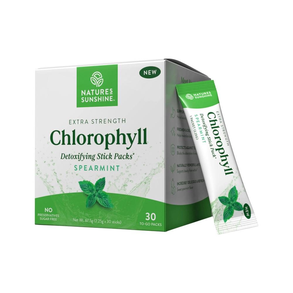 Nature's Sunshine Powdered Chlorophyll Spearmint Sachets 2.25g x 30 Pack