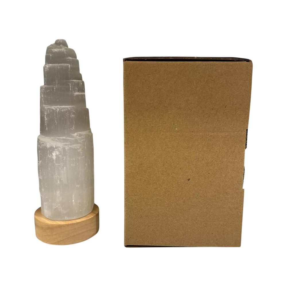 Alternative Distribution Selenite Lamp Mini Mountain with LED Base 15cm