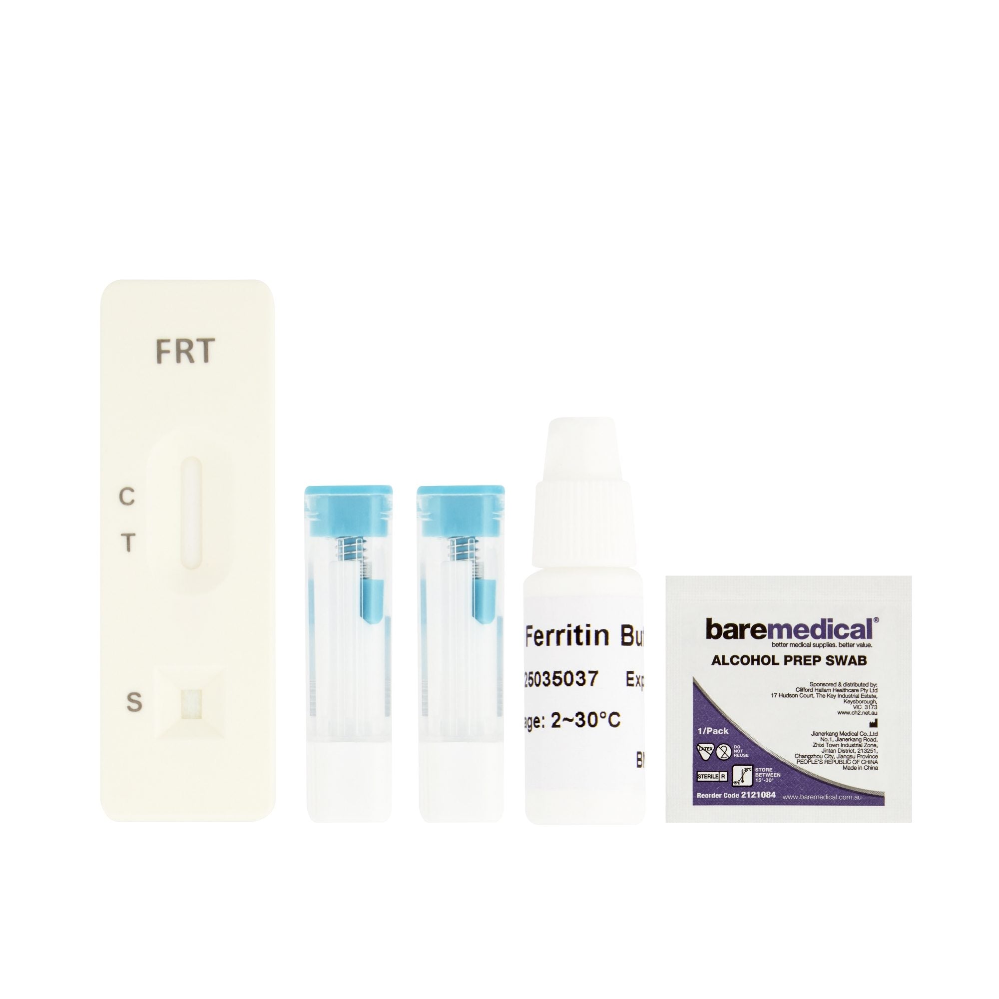 Ferritin Rapid Test (Iron) Cassette Self Testing Kit Bare Medical