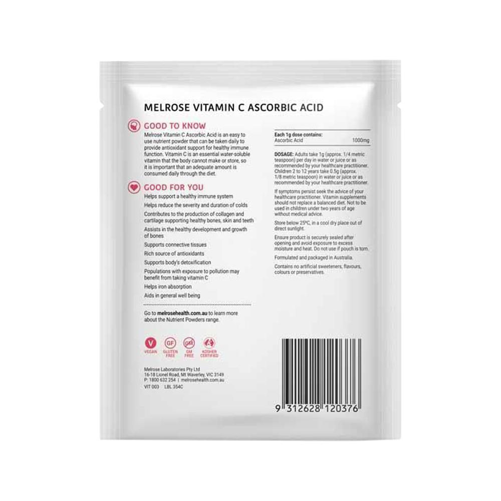Melrose Vitamin C Ascorbic Acid Oral Powder Sachet 125g x 8 Pack