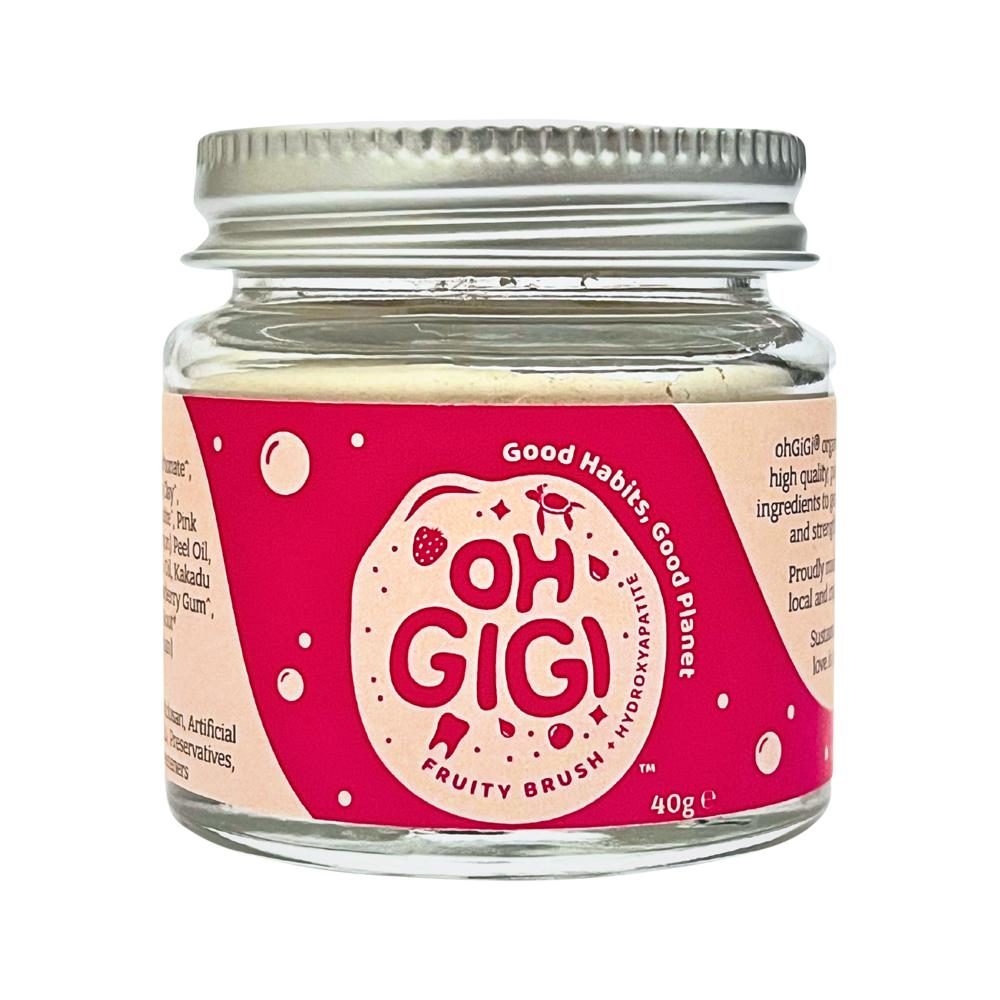 OhGiGi Tooth Powder + Hydroxyapatite Fruity Brush 40g