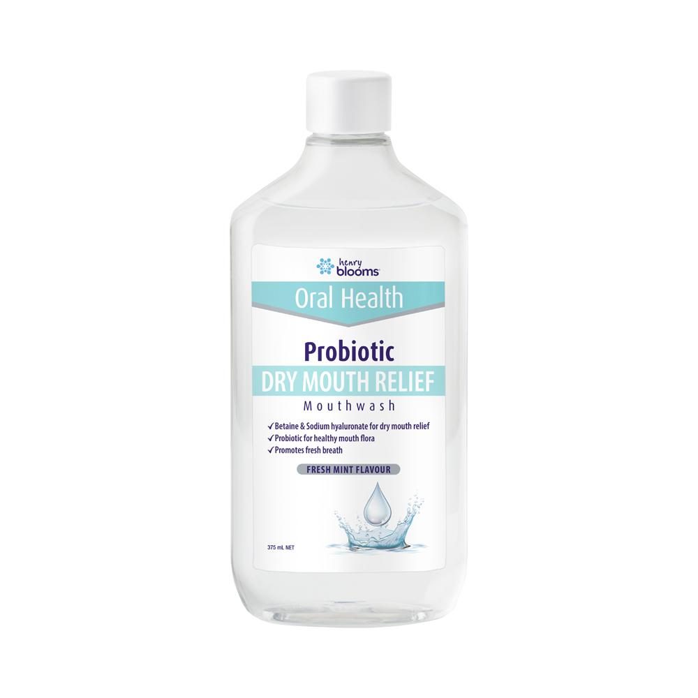 Henry Blooms Oral Health Probiotic Mouthwash Dry Mouth Relief Mint 375ml