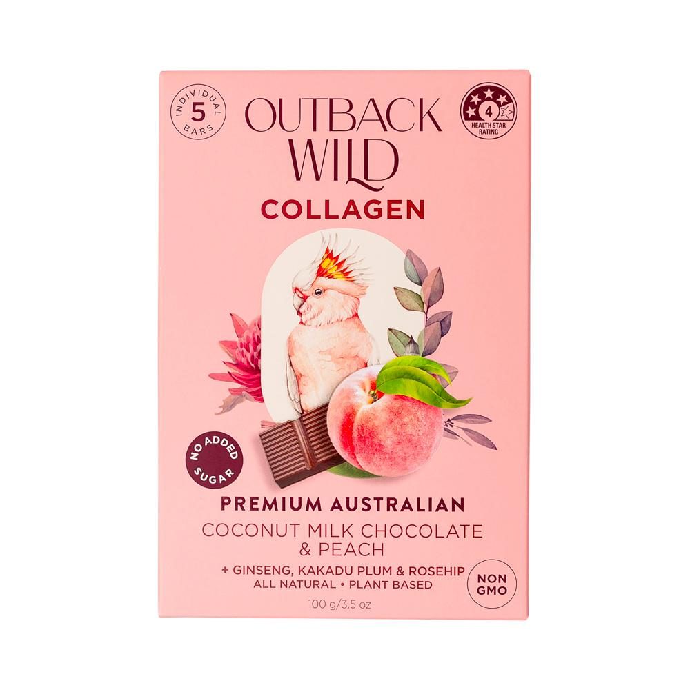 Outback Wild Collagen Coconut Milk Chocolate & Peach 20g x 5 Pack