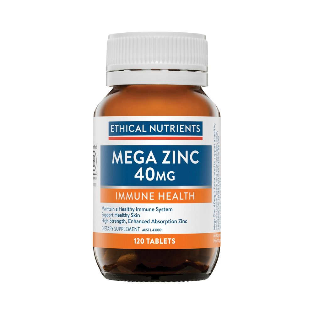 Ethical Nutrients Mega Zinc 40mg 120 Tablets