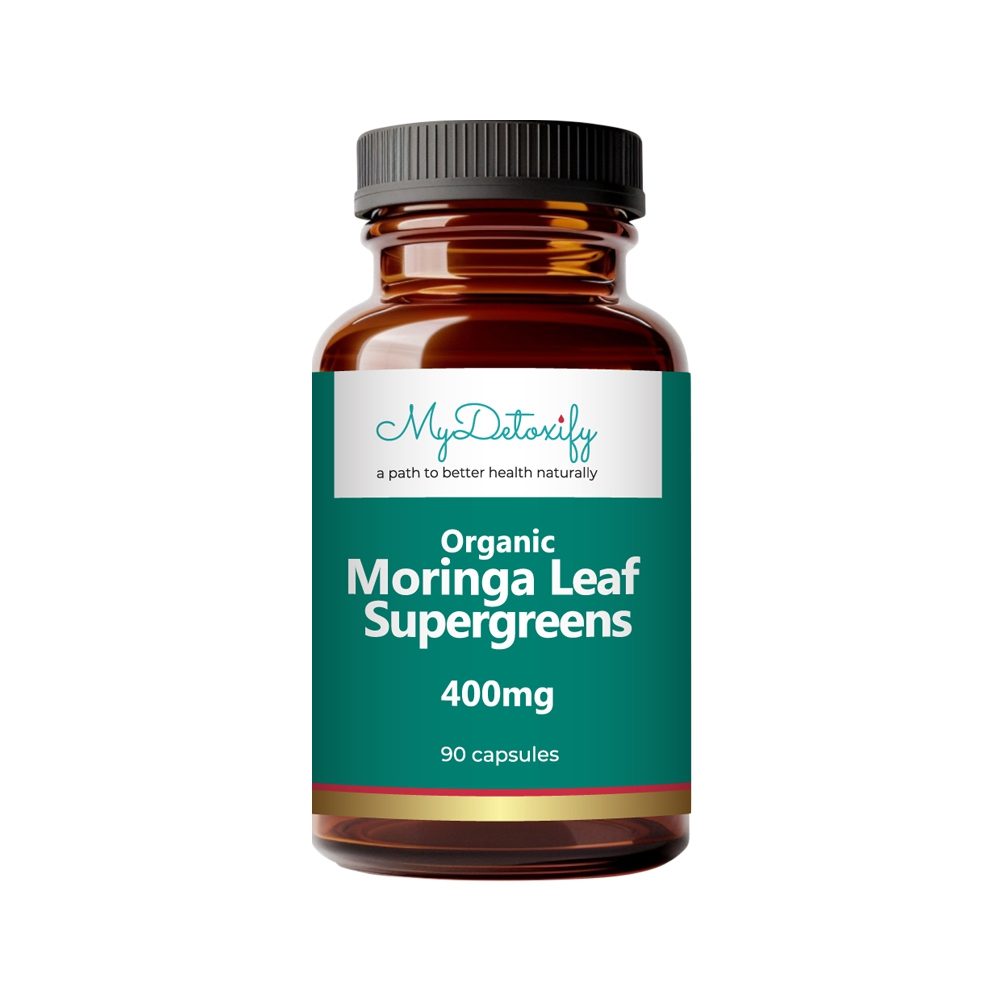MyDetoxify Organic Moringa Leaf Supergreens 400mg 90 Capsules