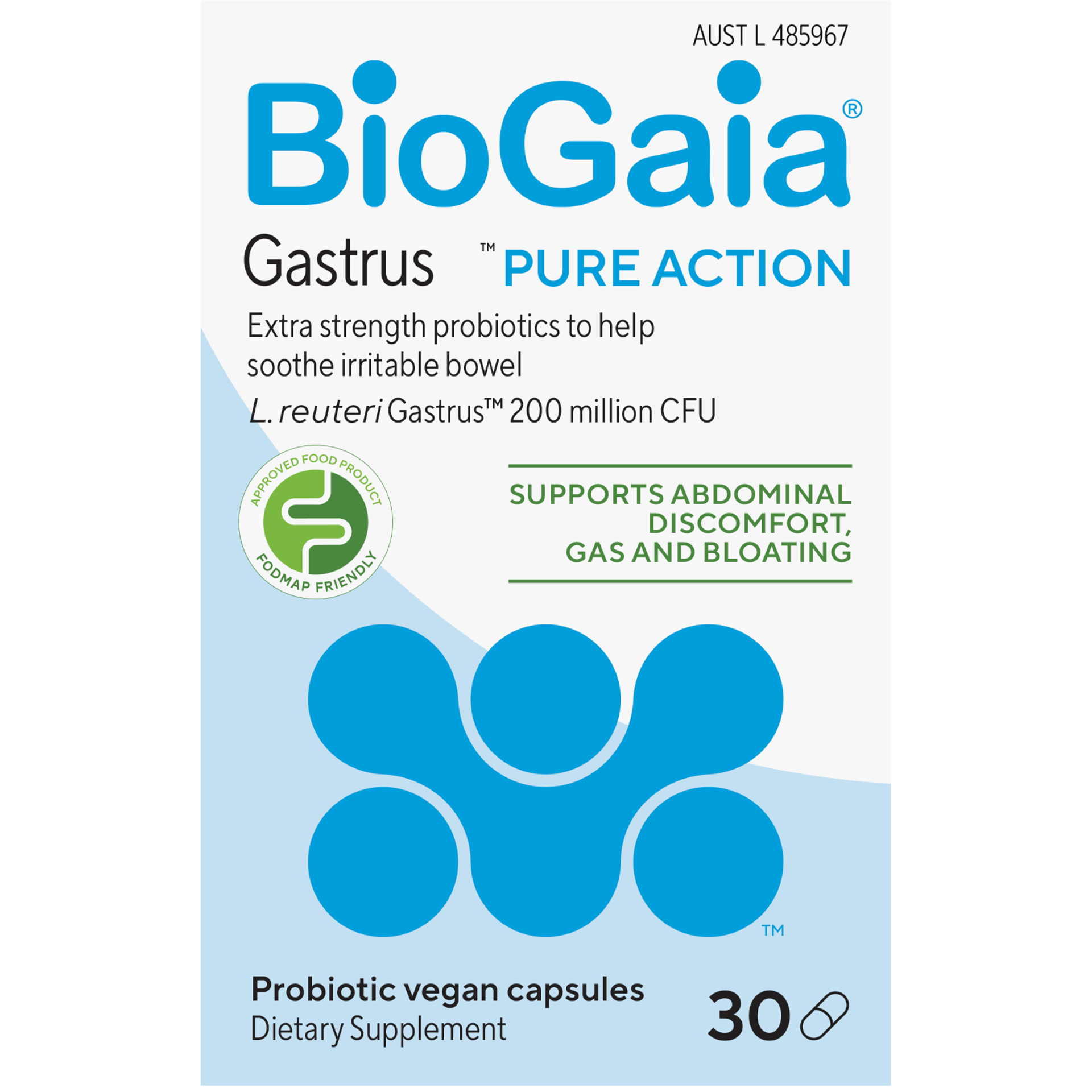 Biogaia Gastrus Pure Action Probiotic 30 Vegan Cap