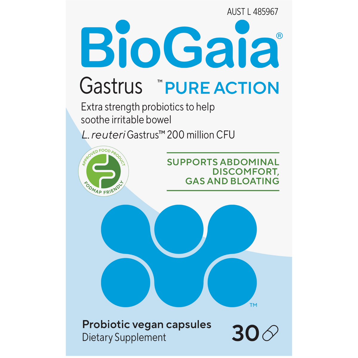 Biogaia Gastrus Pure Action Probiotic 30 Vegan Cap
