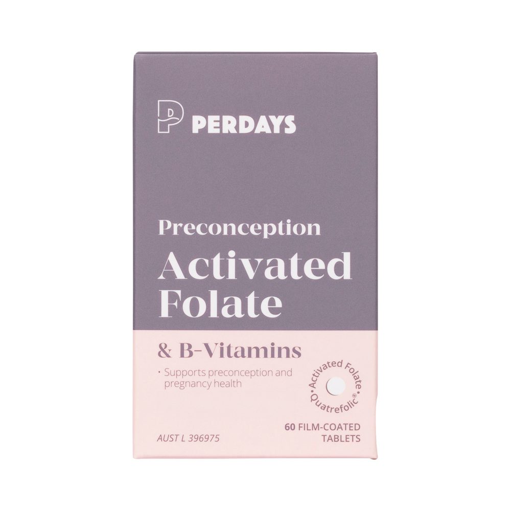 Perdays Preconception Activated Folate & B-Vitamins 60 Tablets