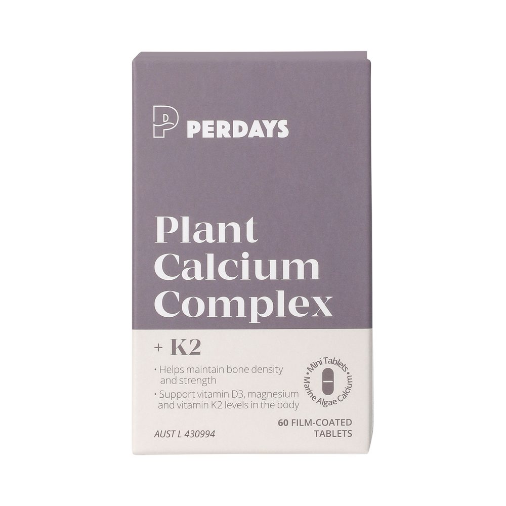 Perdays Plant Calcium Complex + K2 60 Tablets