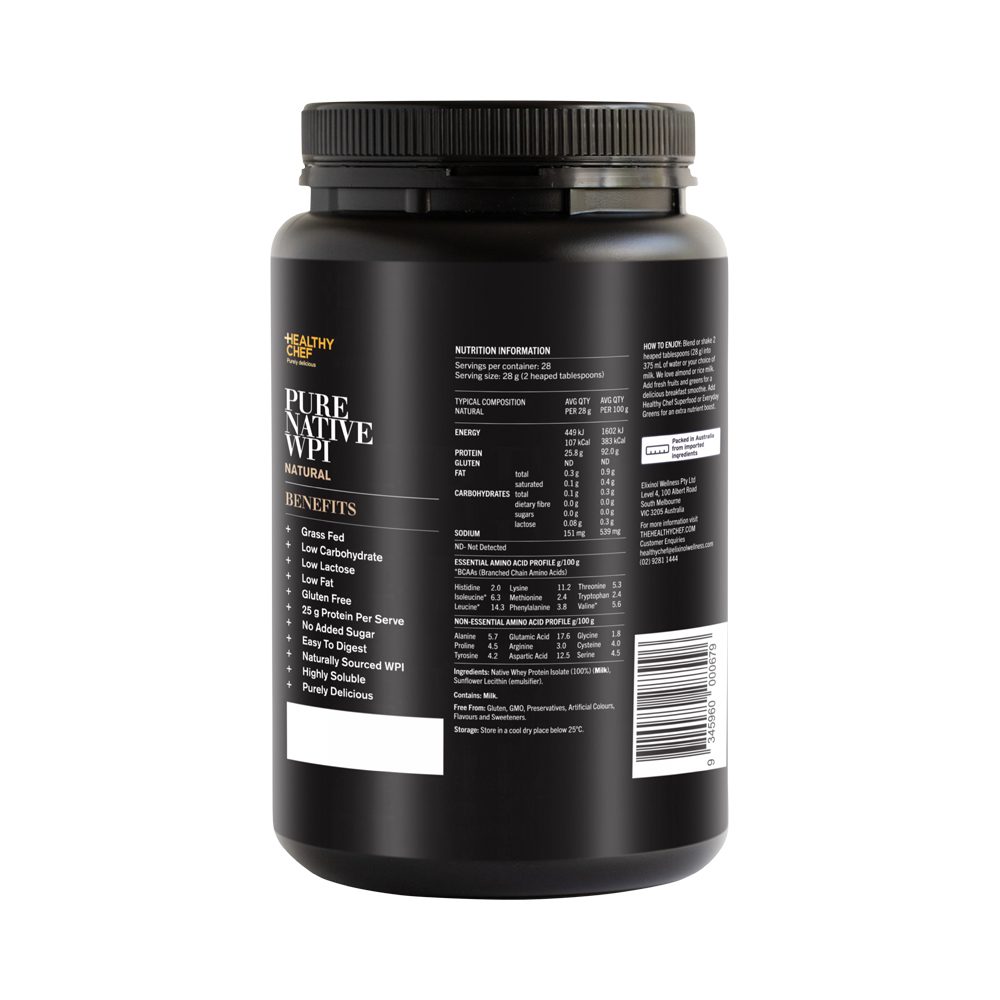 The Healthy Chef Pure Native WPI Natural 800g