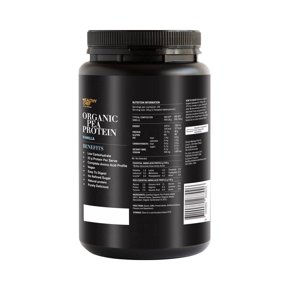 The Healthy Chef Organic Pea Protein Vanilla 800g