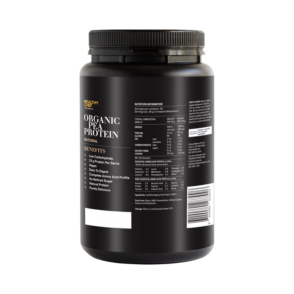 The Healthy Chef Organic Pea Protein Natural 800g