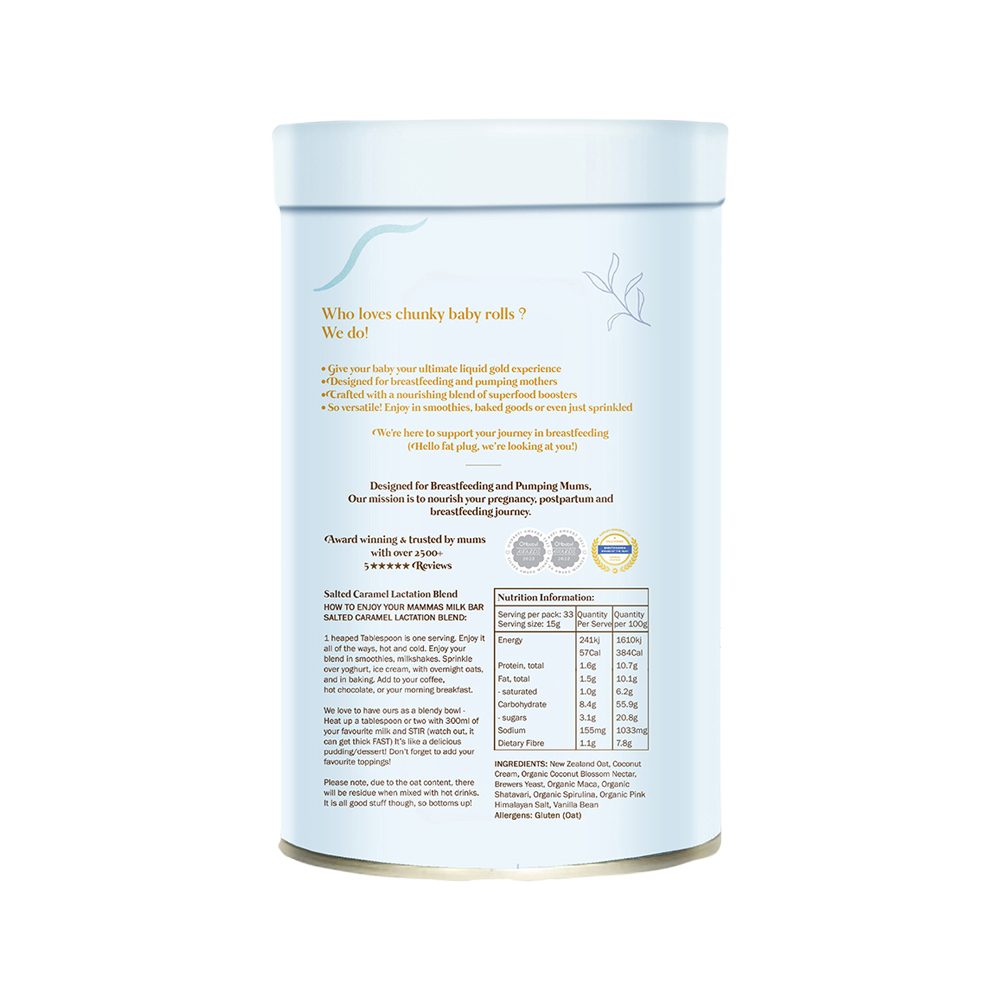Mammas Milk Bar Salt Caramel Lactation Support Blend 500g