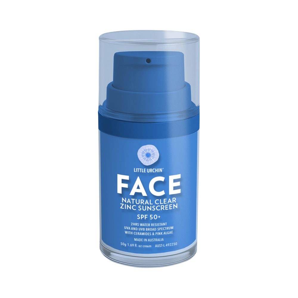 Little Urchin Face Natural Clear Zinc Sunscreen SPF 50+ Pump 50g