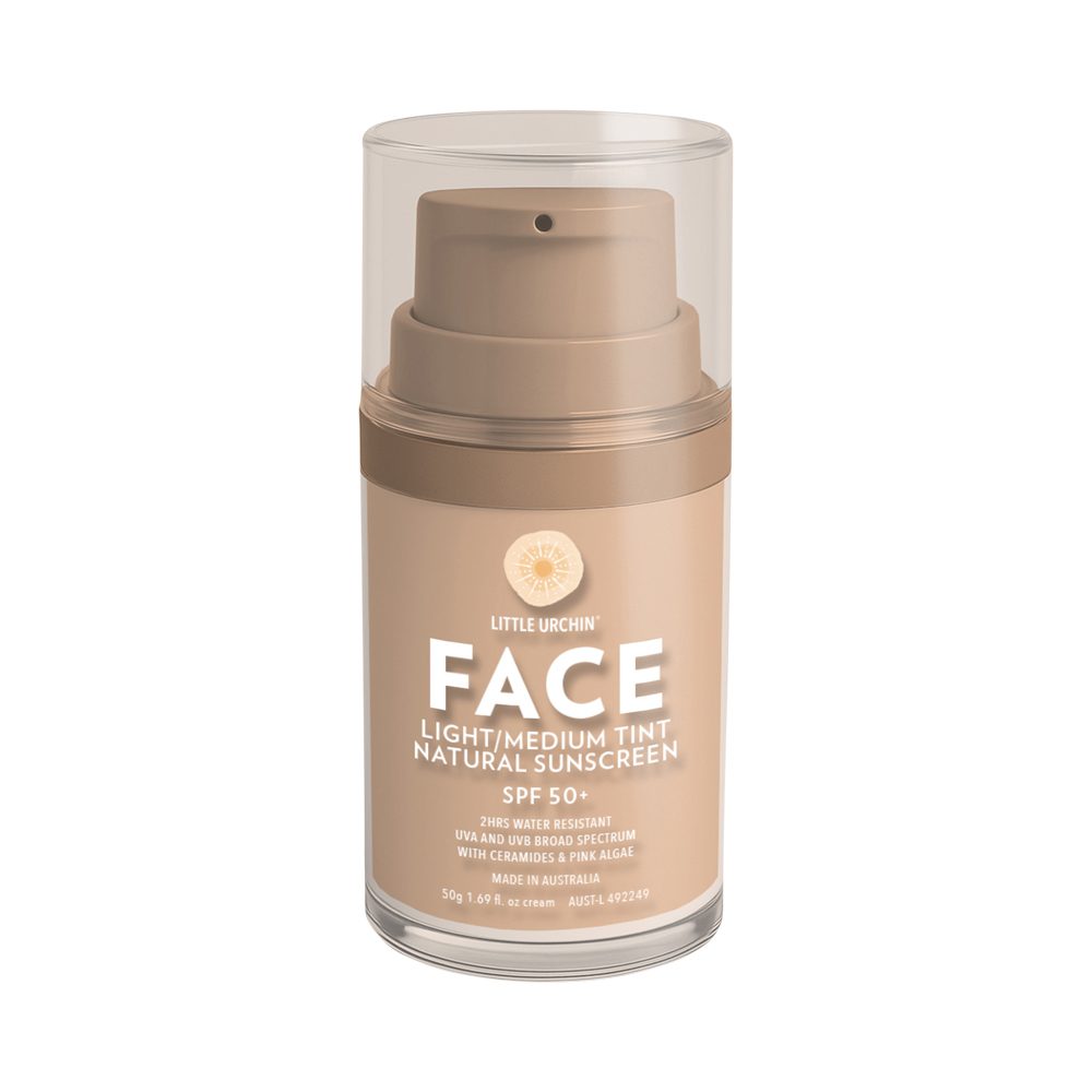 Little Urchin Face Light/Medium Tint Natural Sunscreen SPF 50+ Pump 50g
