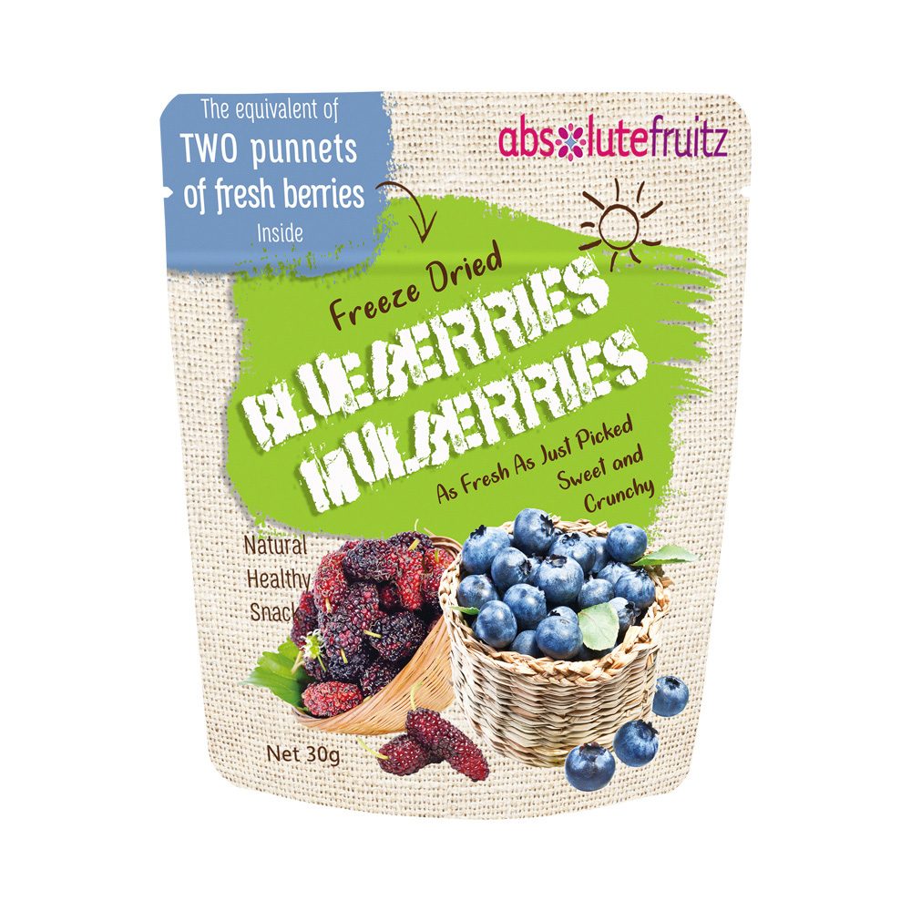 Absolute Fruitz Freeze Dried Blueberries & Mulberries 30g