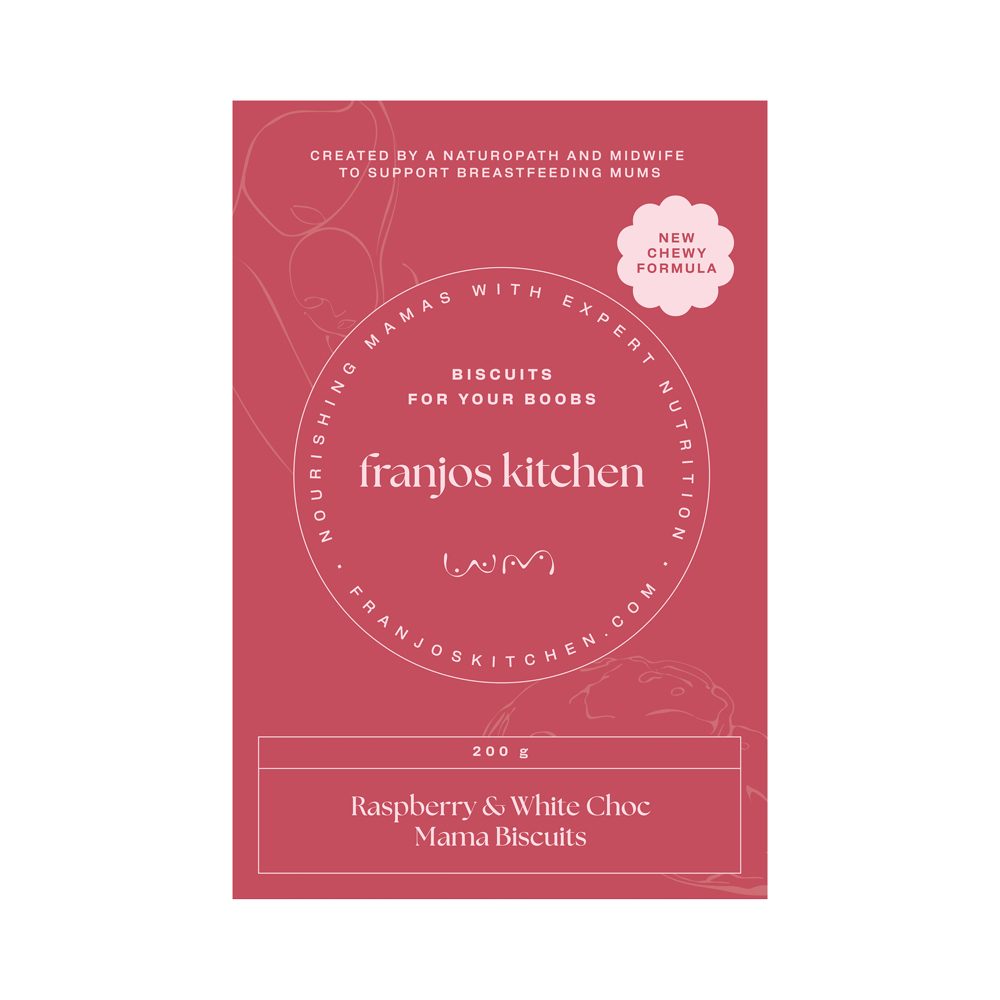 Franjos Kitchen Mama Biscuits Raspberry & White Choc 200g