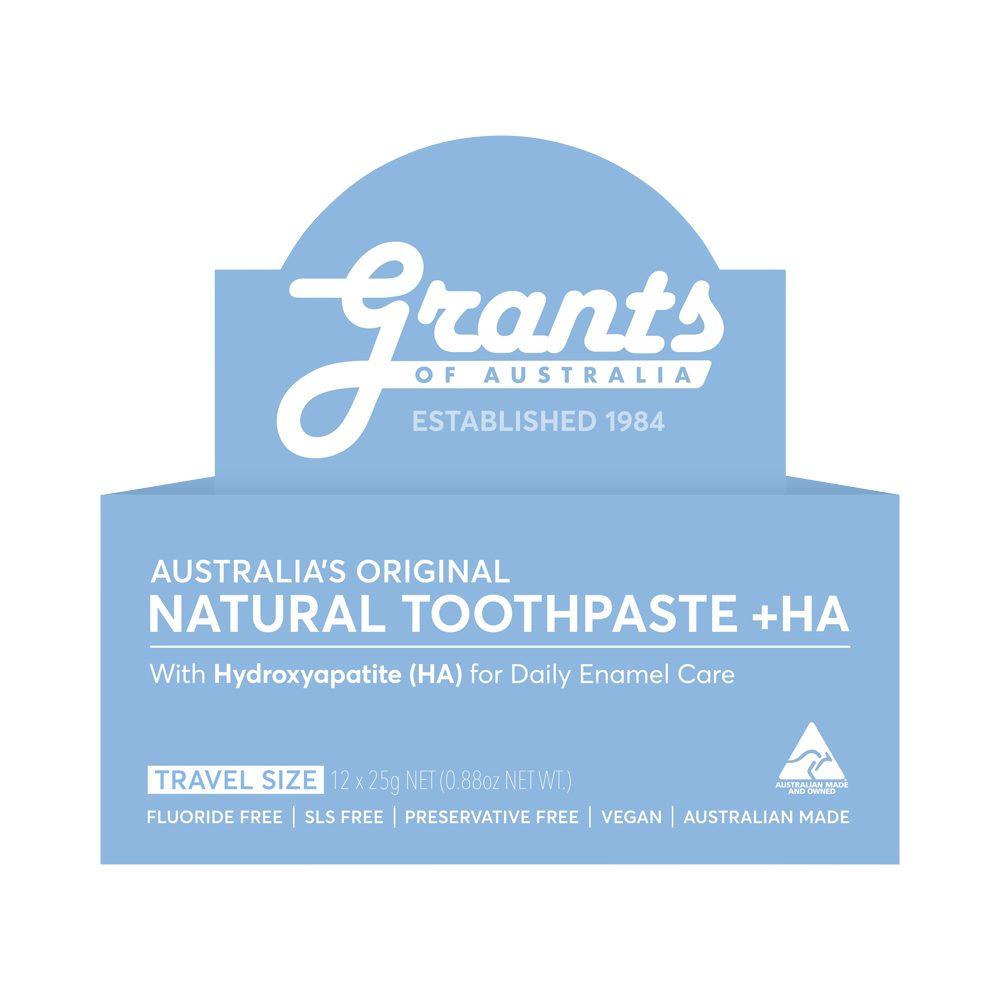 Grants Of Australia Natural Toothpaste Whitening + HA 25g x 12 Pack