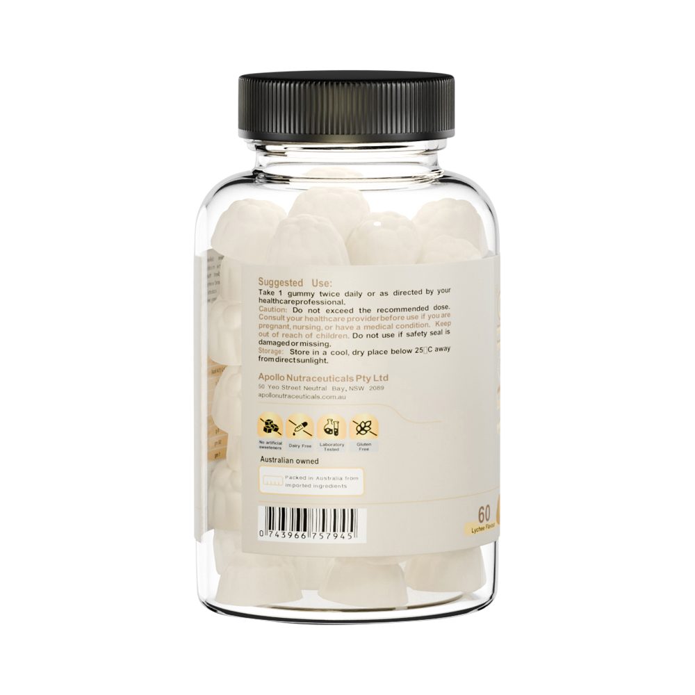 Apollo Lions Mane Gummies Lychee 60 Pack