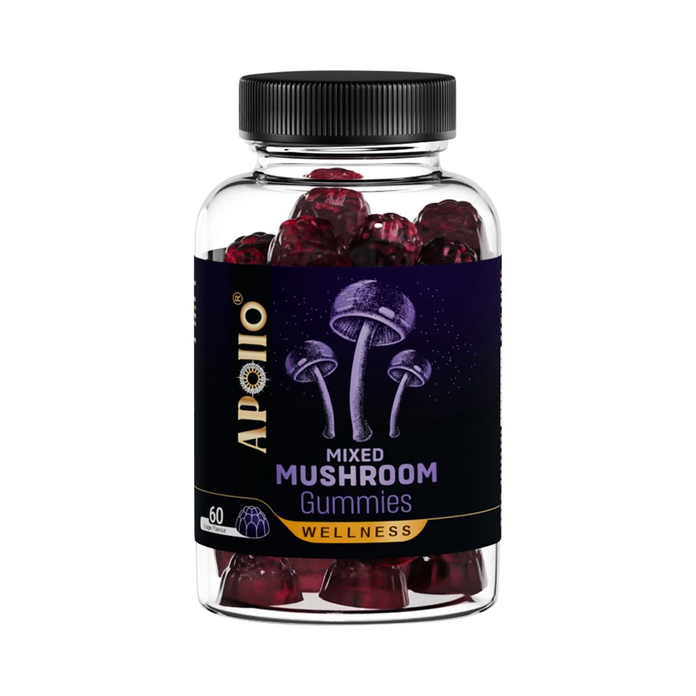 Apollo Mixed Mushroom Gummies Grape 60 Pack