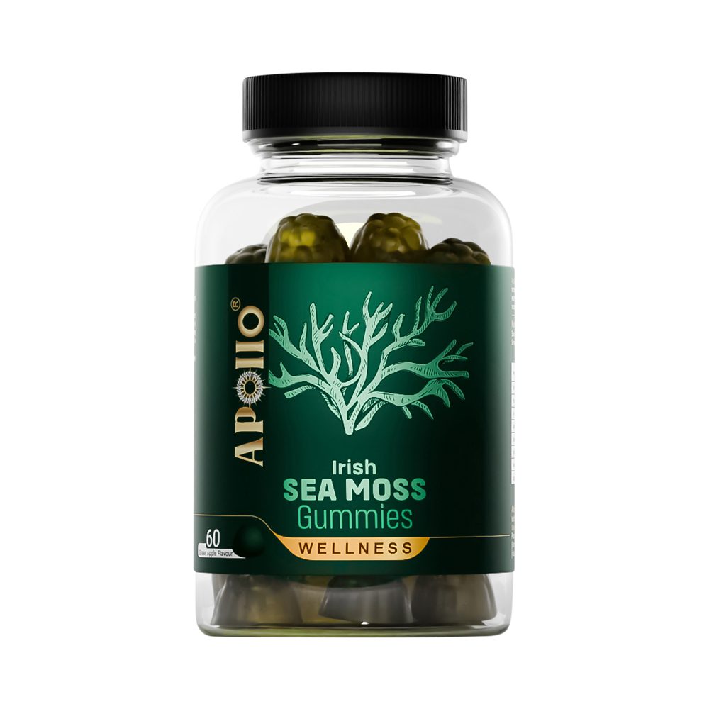 Apollo Irish Sea Moss Gummies Green Apple 60 Pack
