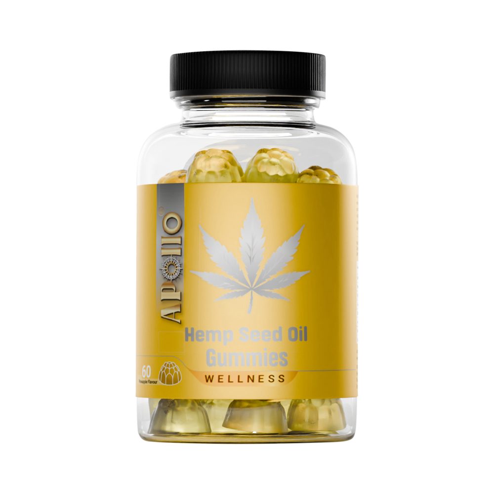 Apollo Hemp Seed Oil Gummies Pineapple 60 Pack