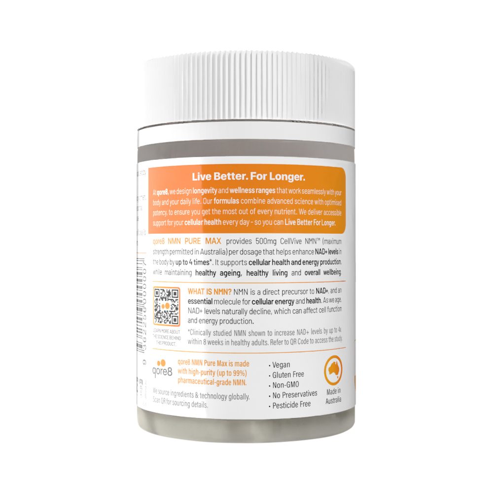 Qore8 NMN Pure Max 500mg 30 Vege Capsules