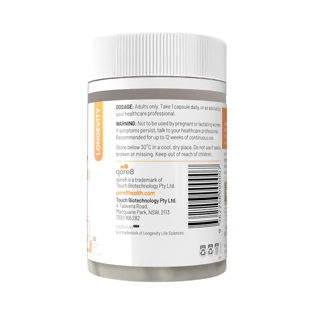 Qore8 NMN Pure Max 500mg 30 Vege Capsules