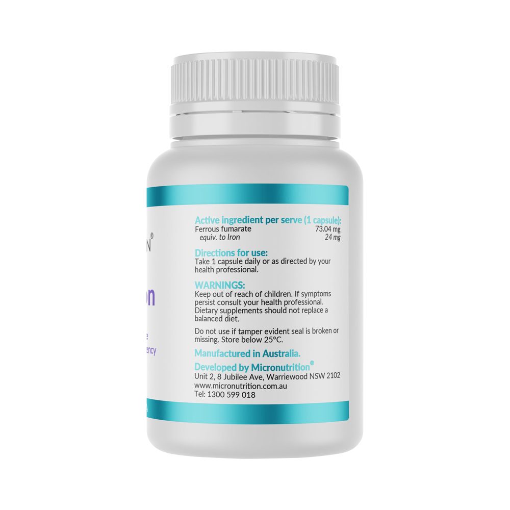 Micronutrition Lipocap Iron 73.04mg 30 Vege Capsules