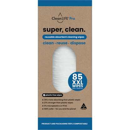 CleanLIFE Super Clean Reusable Absorbent Cleaning Wipes 85 Pack