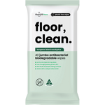 CleanLIFE Floor Clean Wipes 40 Pack featuring a blue resealable pouch with eucalyptus and Australian made logos.
