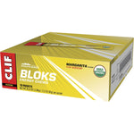 Back of CLIF Bloks Margarita Energy Chews pack with nutrition facts, 150mg sodium, and 90 calories per serving.