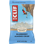 Wrapped 68g CLIF Energy Bar in Blueberry Almond Crisp flavor featuring organic oats and blueberries.