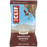 CLIF Energy Bar Chocolate Brownie 68g in a brown wrapper with a rock climber illustration on a white background.