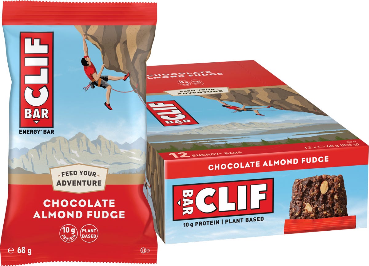 CLIF Energy Bar Chocolate Almond Fudge 68g (Pack of 12)