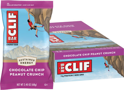 CLIF Energy Bar Chocolate Chip Peanut Crunch 68g (Pack of 12)