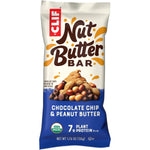 Single unwrapped CLIF Nut Butter Bar in Chocolate Chip & Peanut Butter flavor showing the creamy filling.