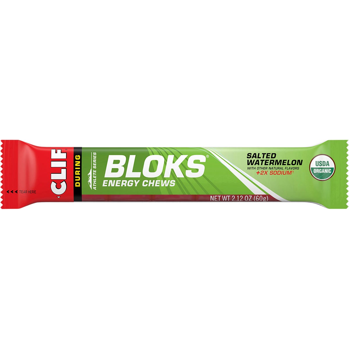 CLIF Bloks Energy Chews Salted Watermelon 100mg Sodium 60g (Pack of 18)