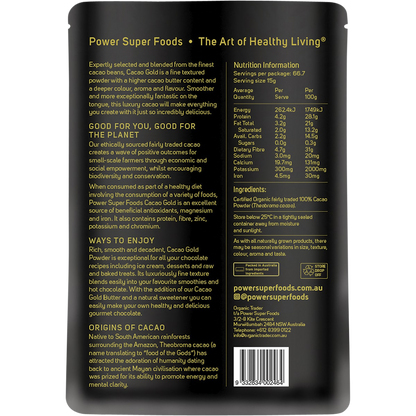 Power Super Foods Cacao Gold Powder Certified Organic 1kg