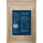 Back of 1kg Power Super Foods Dreamy Night Drinking Chocolate bag with nutrition facts, ingredients, and barcode.