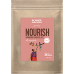 1kg bulk bag of Power Super Foods Nourish Drinking Chocolate with a dark brown label and gold accents.