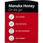 Right side of Comvita Manuka Honey UMF 5+ box showing the MGO level, UMF certification, and honey origin information.