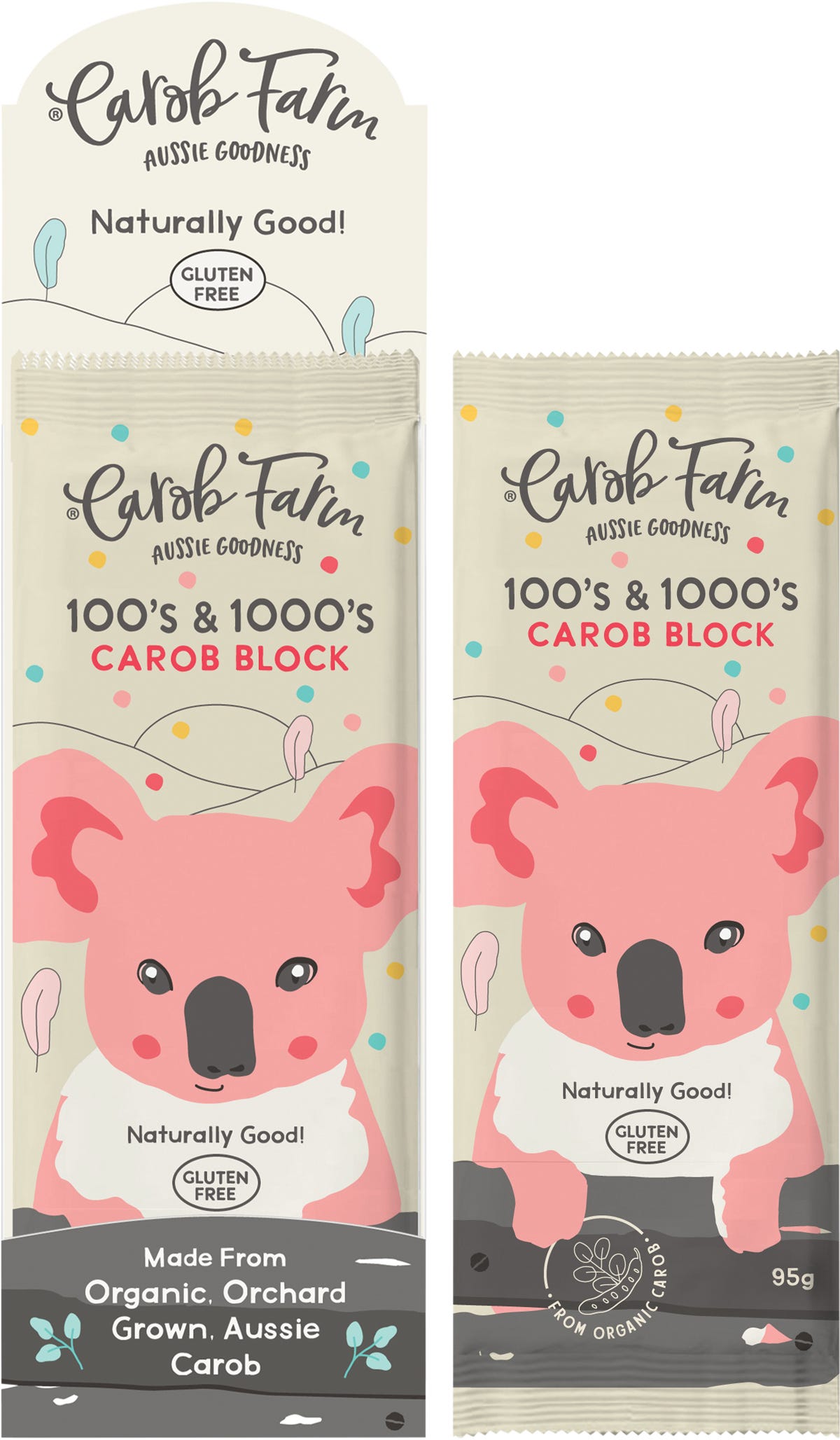 Carob Farm Carob Block 100's & 1000's 95g (Pack of 12) Payless 4 Organics