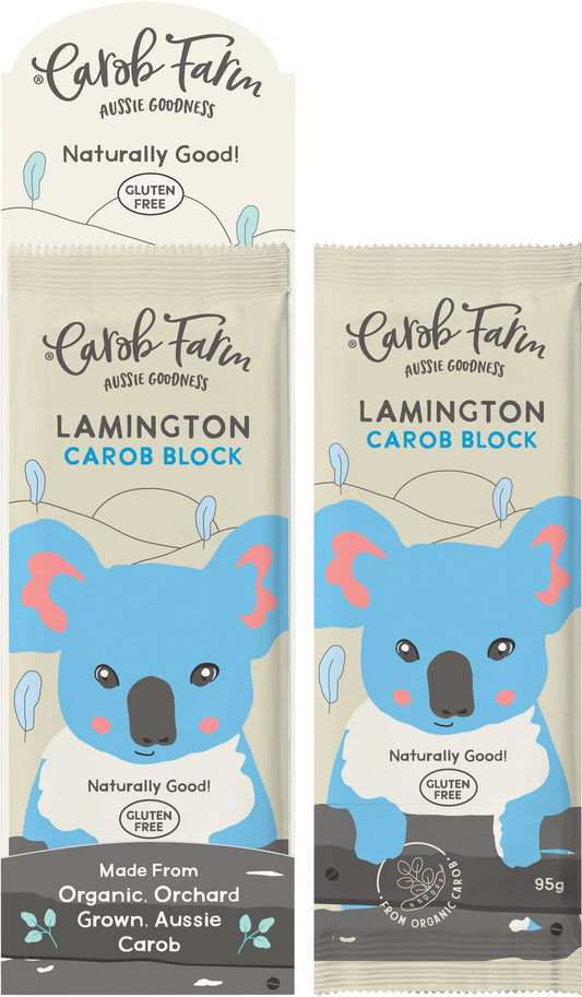 Carob Farm Carob Block Lamington 95g (Pack of 12) Payless 4 Organics