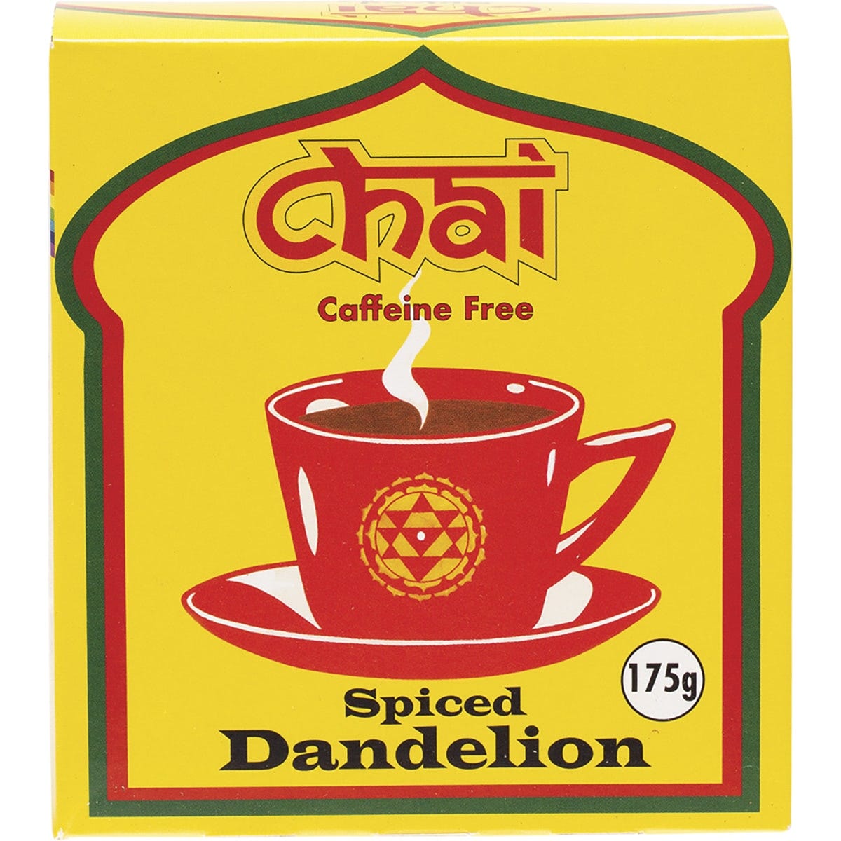 175g pack of Chai Tea Spiced Dandelion, a caffeine-free coffee alternative with roasted dandelion and chai spices.