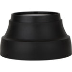 Black Cheeki coffee mug replacement lid with a pop-up sipping mechanism and white silicone seal on a white background.