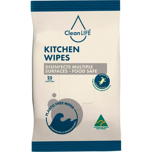 CleanLIFE Kitchen Plastic Free Wipes Food Safe 25 Pack Payless 4 Organics